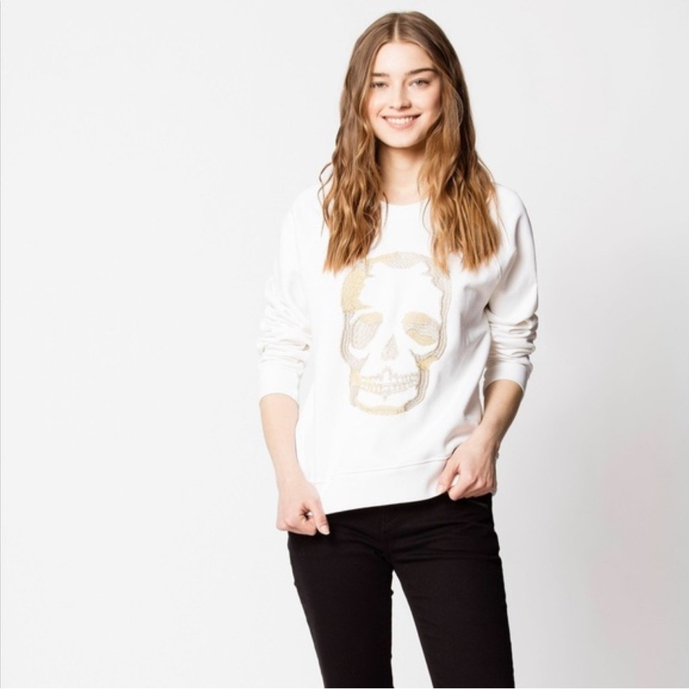 Zadig & Voltaire Upper Skull Glitter Sweatshirt size M